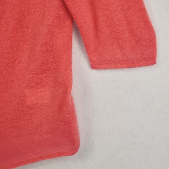 Incashmere 100% Cashmere 3/4 Sleeve Open Front Cardigan Women’s SZ LG Pink EUC - Picture 5 of 13